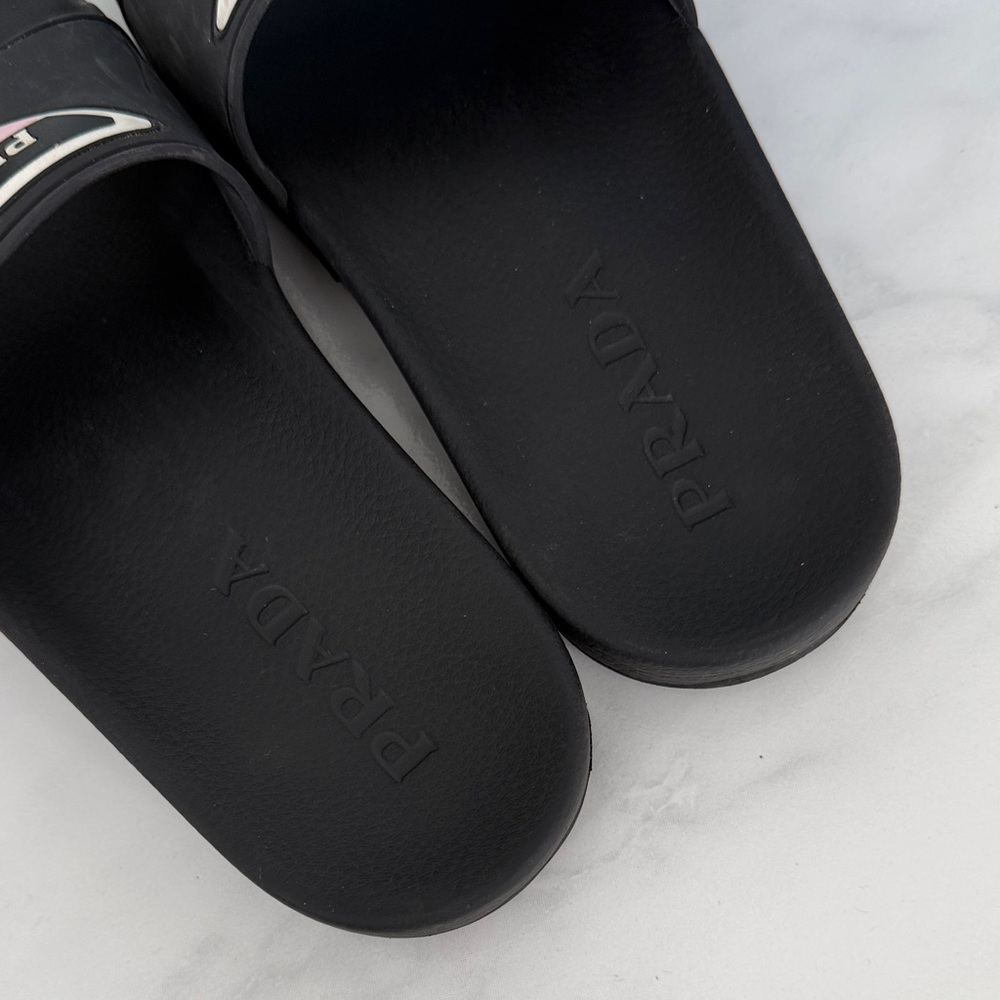 Prada Black Slides with Pink Accents - Picture 5 of 6